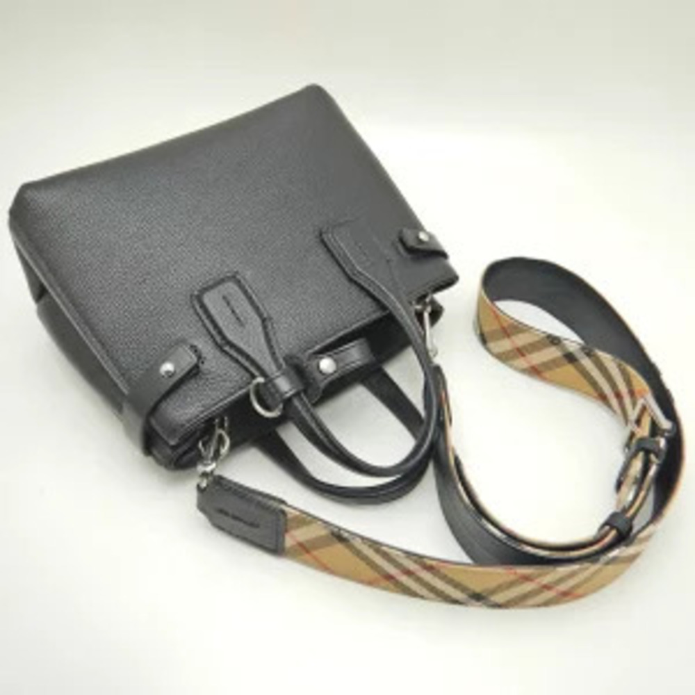 BURBERRY Baby Banner Handbag Leather Black - Picture 3 of 9